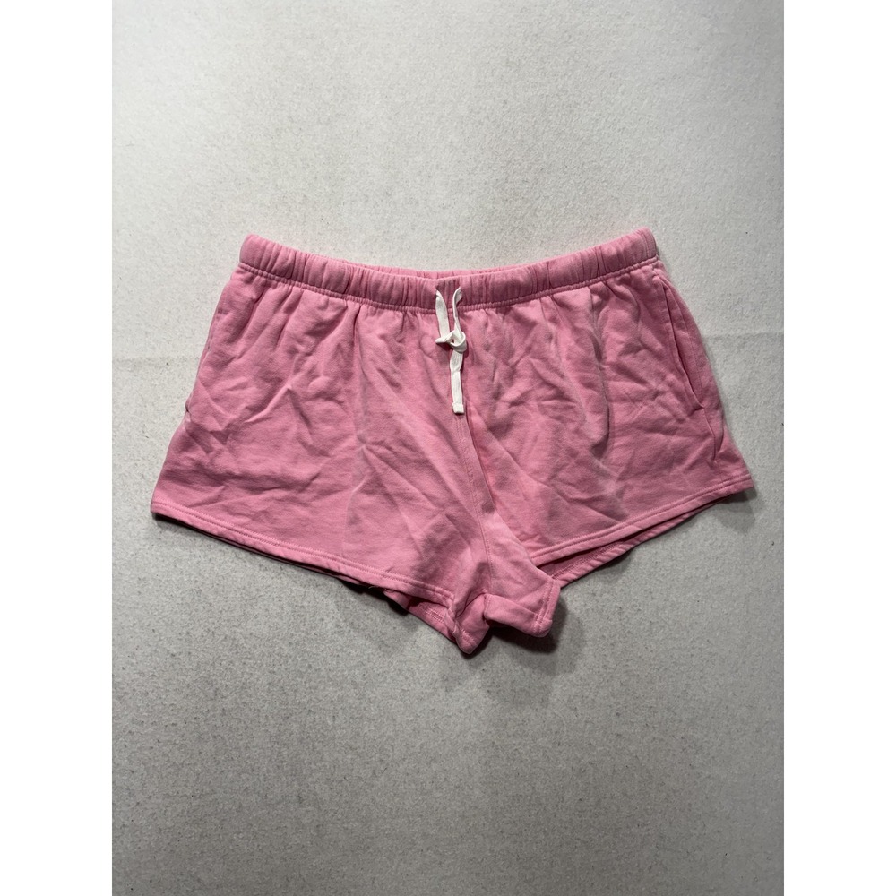 State Of Mind Sweat Shorts Womens 2XL Pink Fleece Elastic Waist Lounge